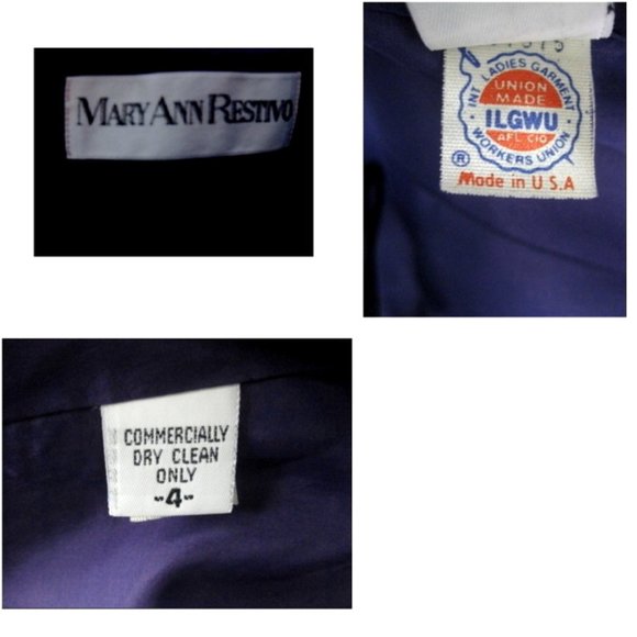 VTG Mary Ann Restivo jacket 4 Purple Asymmetric USA Fitted Blazer Union label - Picture 3 of 6